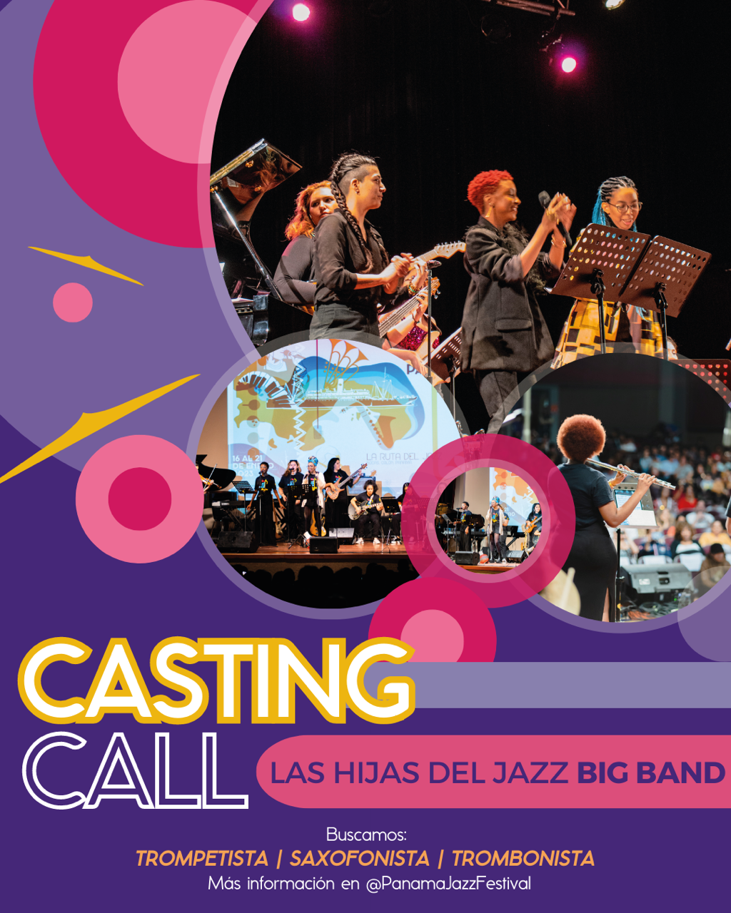 Fundación Danilo Pérez abre audiciones para formar parte de Las Hijas del Jazz Big Band y participar durante el Panama Jazz Festival del 15 al 20 de enero de 2024.