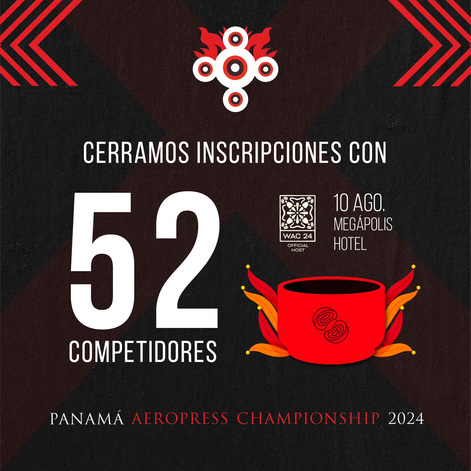 Campeonato de Aeropress en Panamá cierra inscripciones con 52 competidores, superando el récord del año 2023.