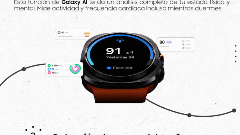 Samsung Galaxy Watch trabaja con IApara que tu sueño sume a tu bienestar