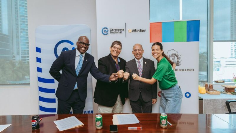 Cervecería Nacional y la Junta Comunal de Bella Vista firman convenio para impulsar el reciclaje en el Parque Andrés Bello 