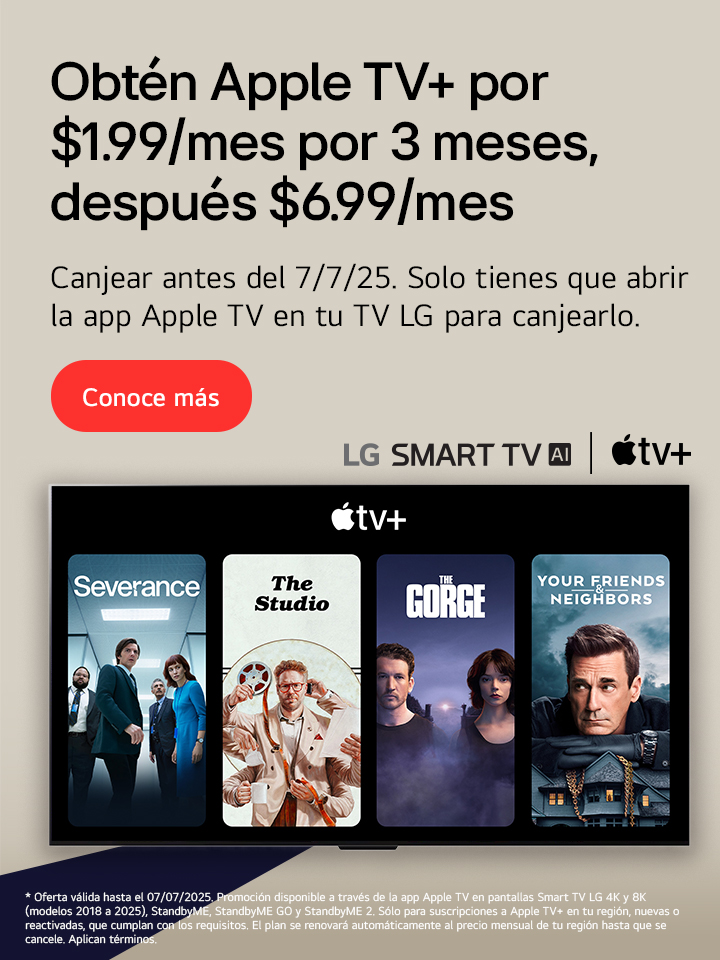 LG SE UNE A APPLE TV+ PARA BRINDAR UNA OFERTA ÚNICA POR TIEMPO LIMITADO