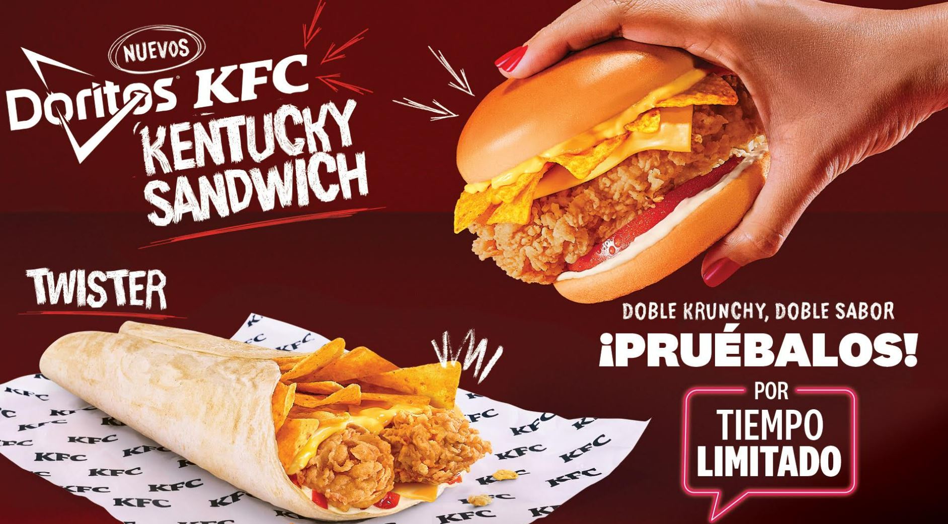 KFC PANAMÁ Y DORITOS® PRESENTAN EL DORITOS® KENTUCKY SÁNDWICH Y EL DORITOS® TWISTER, DOS CREACIONES INNOVADORAS QUE COMBINAN DOBLE CRUNCHY Y DOBLE SABOR